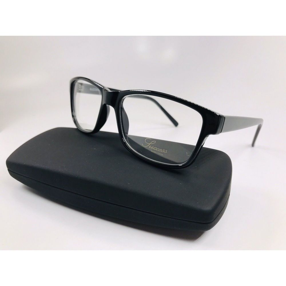 New Designer Inspired SUCCESS SS-73 Black   Eyeglasses 54mm with Case